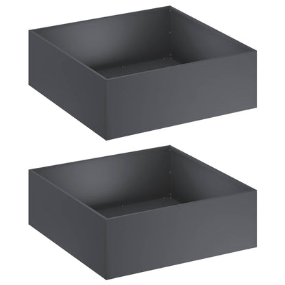 vidaXL Garden Planter 2 pcs Anthracite 60 x 60 x 20 cm