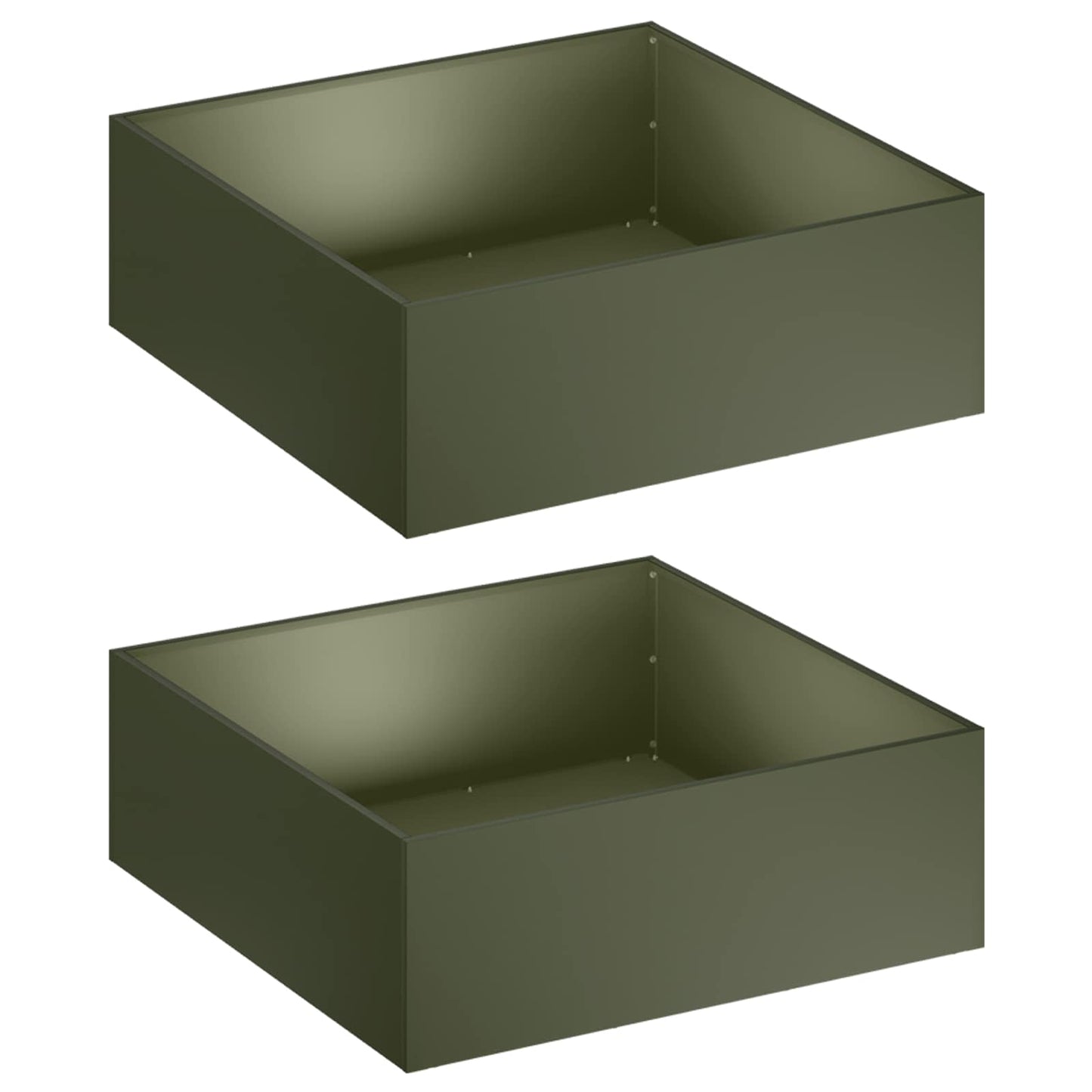 vidaXL Garden Planter 2 pcs Olive Green 60 x 60 x 20 cm