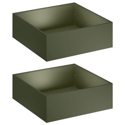 vidaXL Garden Planter 2 pcs Olive Green 60 x 60 x 20 cm