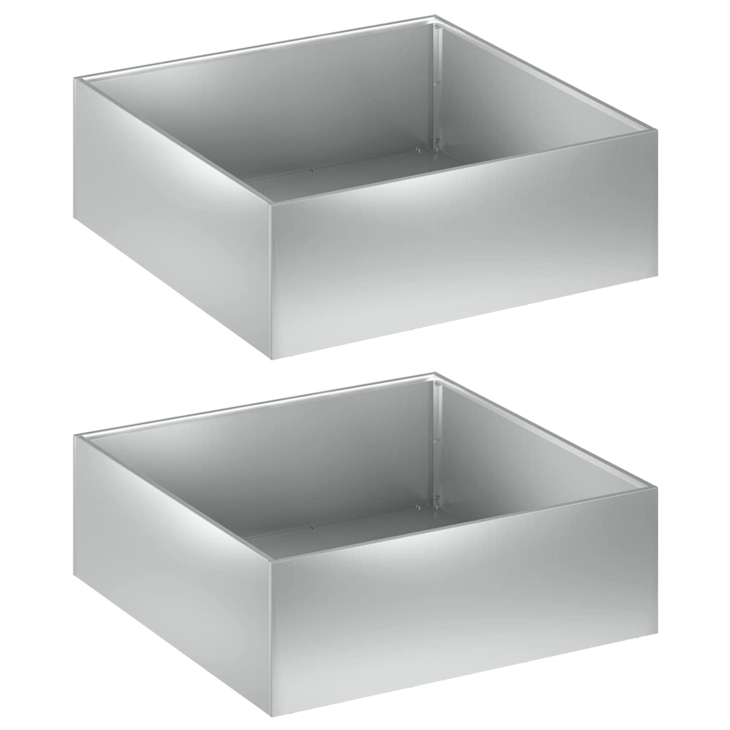 vidaXL Garden Planter 2 pcs Silver 60 x 60 x 20 cm Galvanised Steel