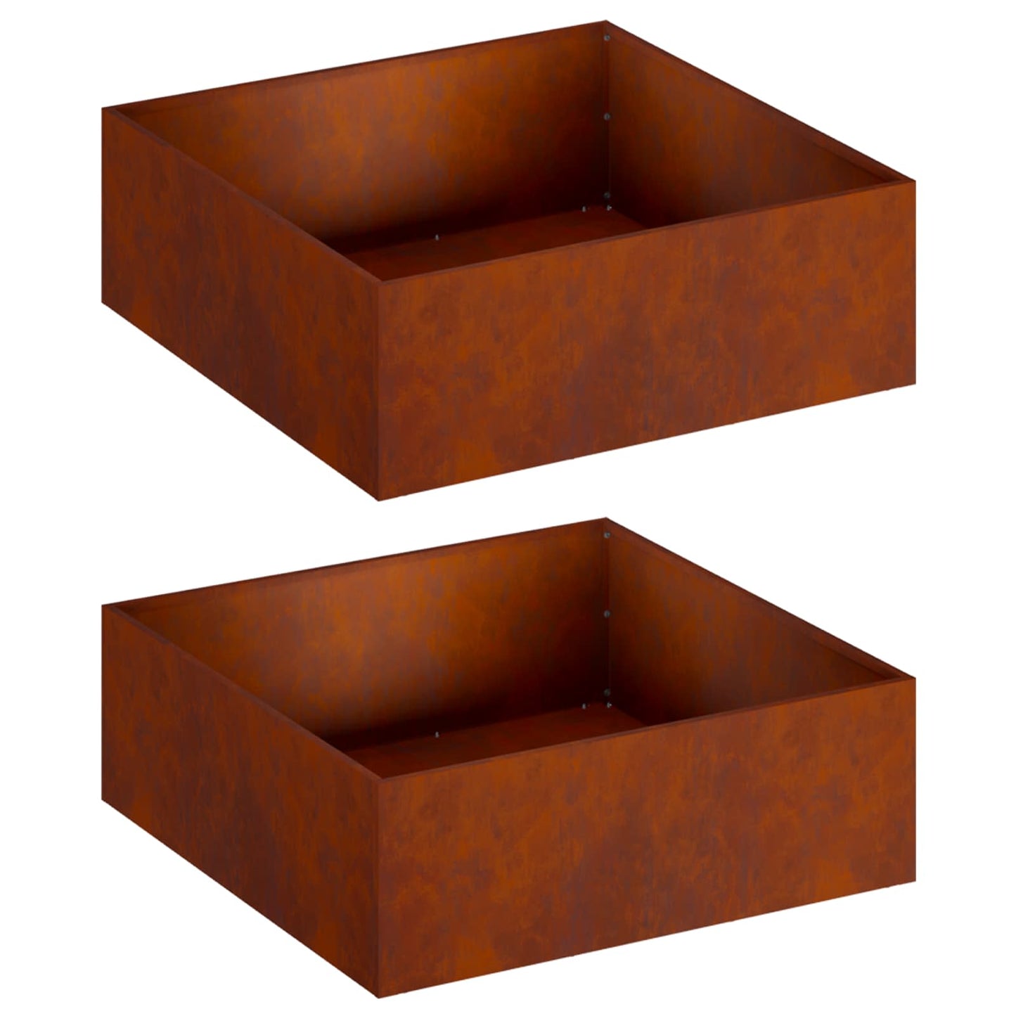 vidaXL Garden Planter 2 pcs Rusty 60 x 60 x 20 cm Weathering Steel