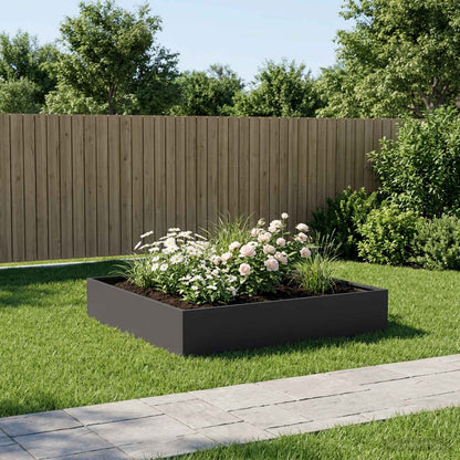 vidaXL Garden Planter Black 100 x 100 x 20 cm Cold-rolled Steel