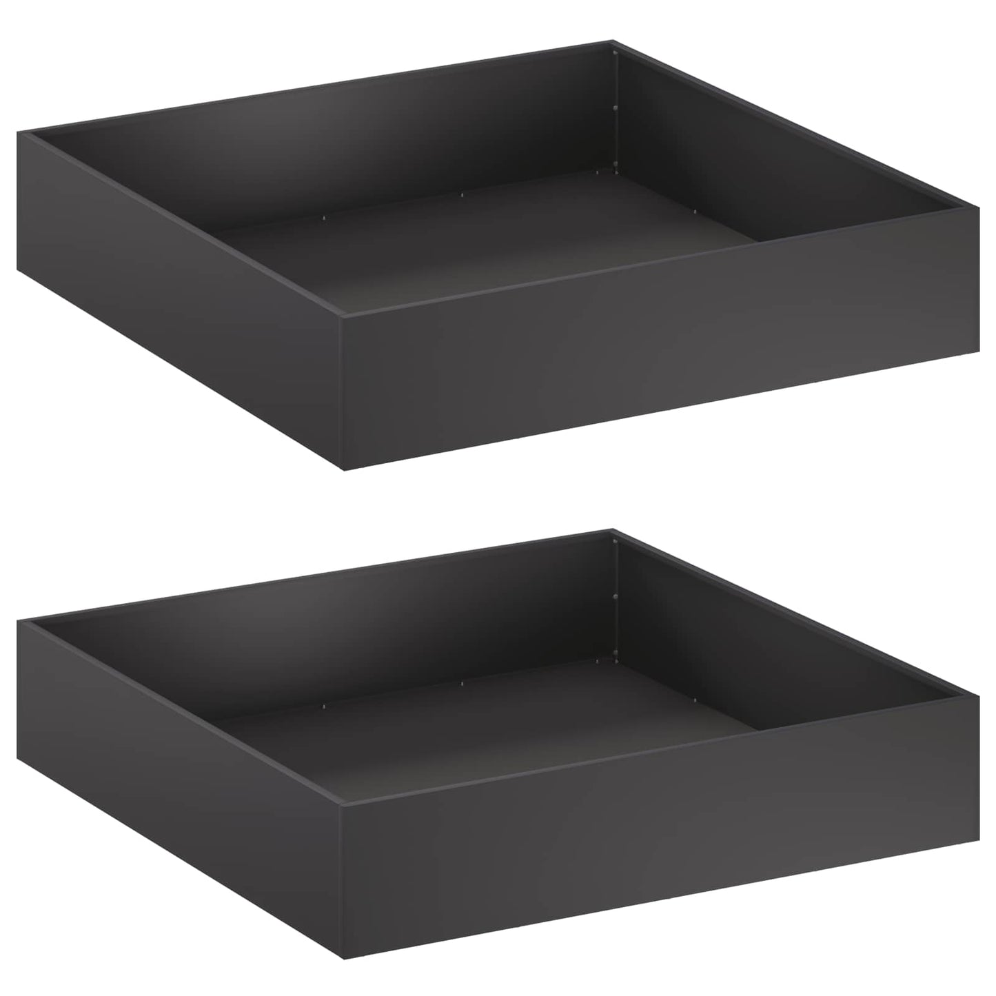 vidaXL Garden Planter 2 pcs Black 100 x 100 x 20 cm Cold-rolled Steel