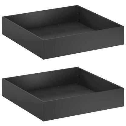 vidaXL Garden Planter 2 pcs Black 100 x 100 x 20 cm Cold-rolled Steel