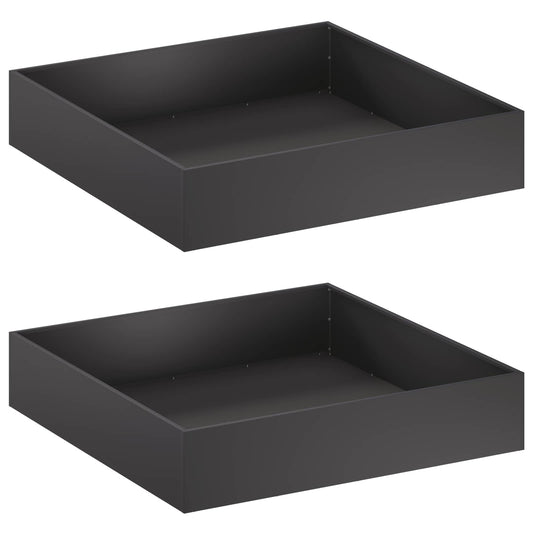 vidaXL Garden Planter 2 pcs Black 100 x 100 x 20 cm Cold-rolled Steel