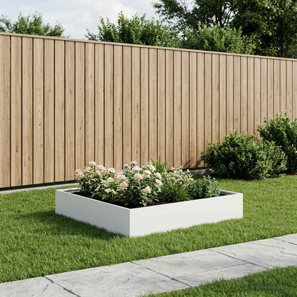 vidaXL Garden Planter White 100 x 100 x 20 cm Cold-rolled Steel