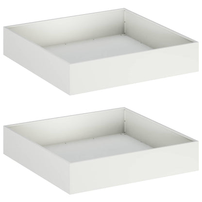 vidaXL Garden Planter 2 pcs White 100 x 100 x 20 cm Cold-rolled Steel