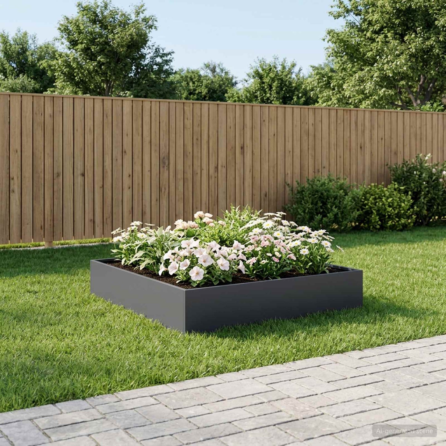vidaXL Garden Planter Anthracite 100 x 100 x 20 cm Cold-rolled Steel