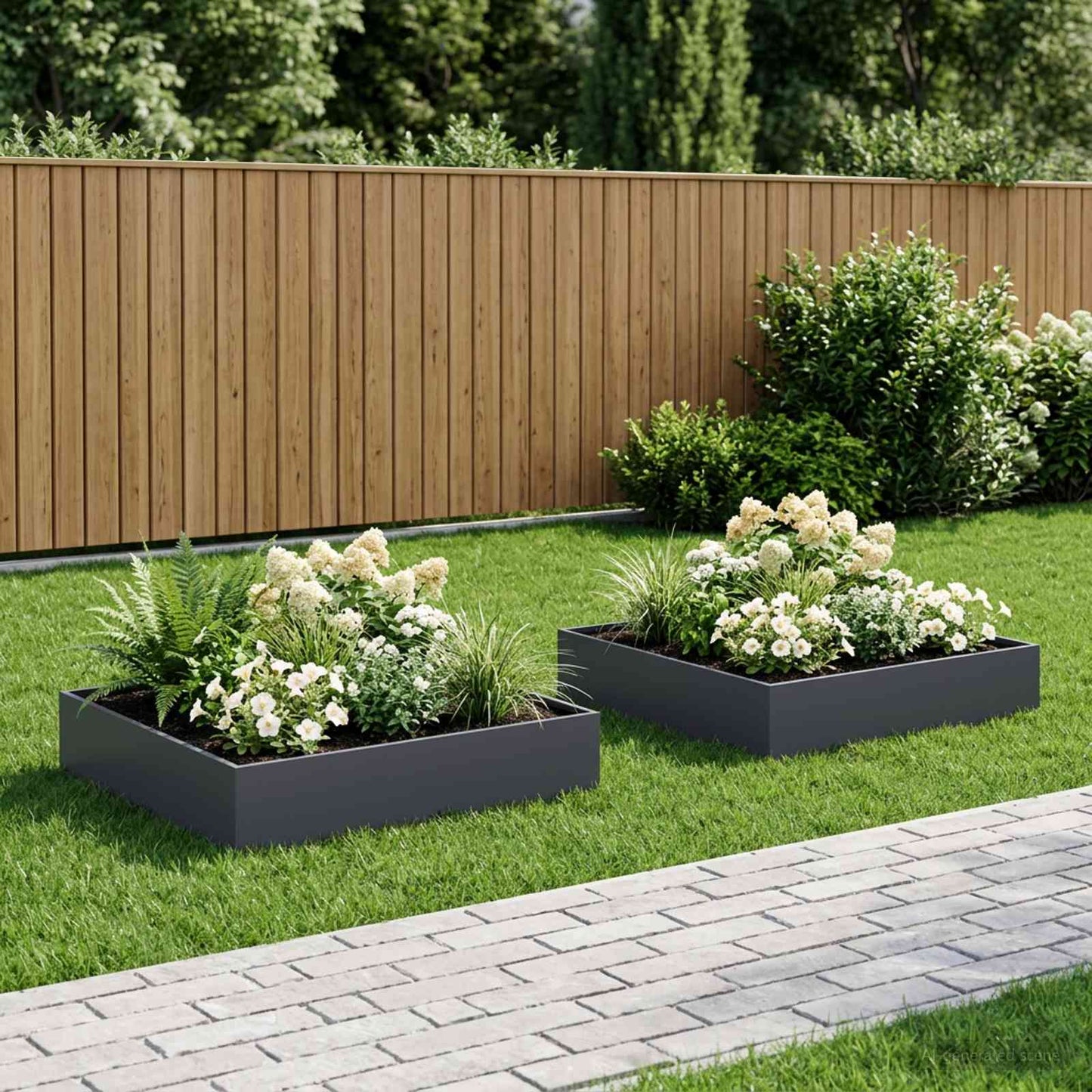 vidaXL Garden Planter 2 pcs Anthracite 100 x 100 x 20 cm
