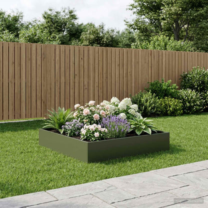 vidaXL Garden Planter Olive Green 100 x 100 x 20 cm Cold-rolled Steel