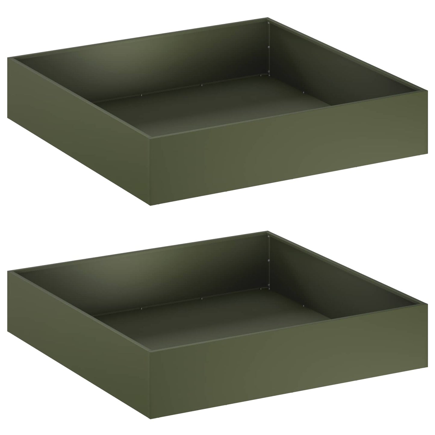 vidaXL Garden Planter 2 pcs Olive Green 100 x 100 x 20 cm