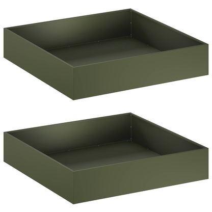 vidaXL Garden Planter 2 pcs Olive Green 100 x 100 x 20 cm
