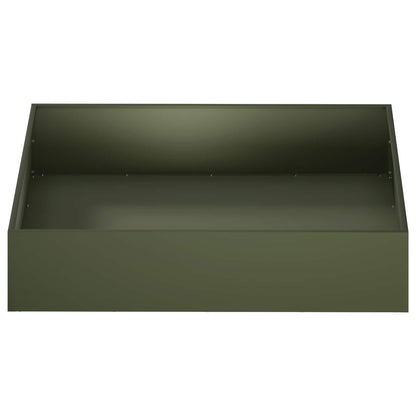 vidaXL Garden Planter 2 pcs Olive Green 100 x 100 x 20 cm
