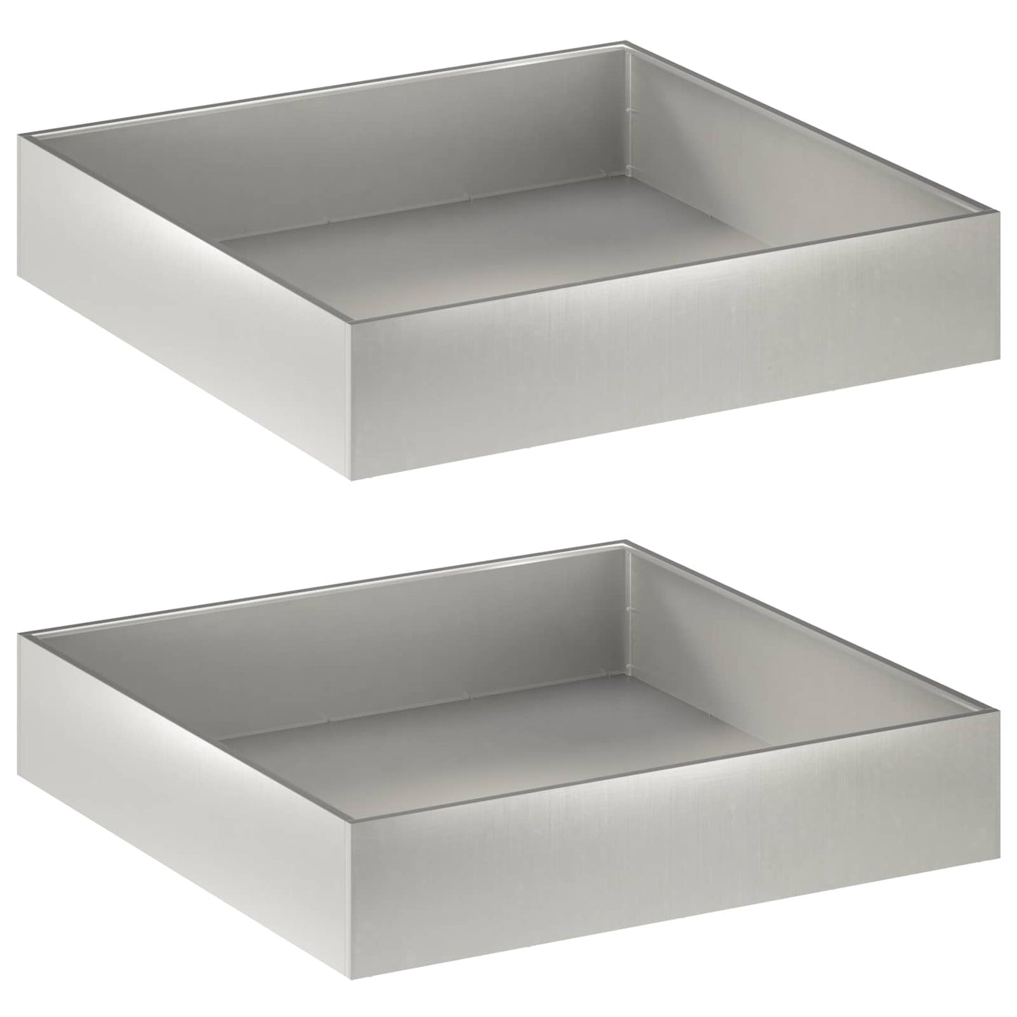 vidaXL Garden Planter 2 pcs Silver 100 x 100 x 20 cm Stainless Steel