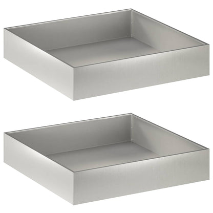vidaXL Garden Planter 2 pcs Silver 100 x 100 x 20 cm Stainless Steel