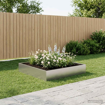 vidaXL Garden Planter Silver 100 x 100 x 20 cm Galvanised Steel