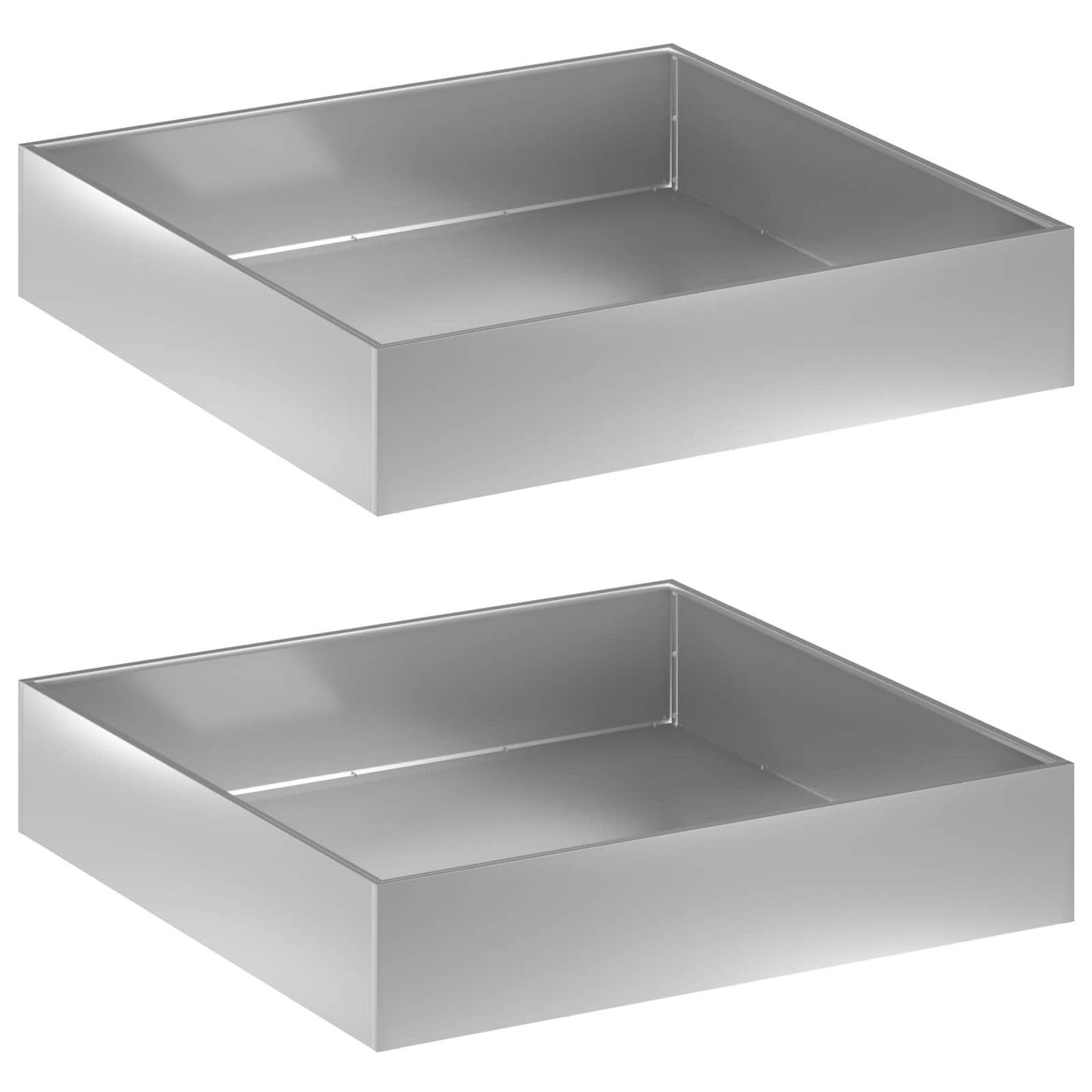 vidaXL Garden Planter 2 pcs Silver 100 x 100 x 20 cm Galvanised Steel