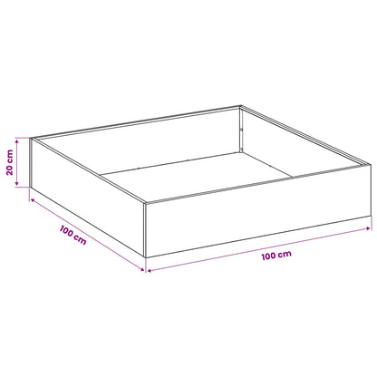 vidaXL Garden Planter 2 pcs Silver 100 x 100 x 20 cm Galvanised Steel