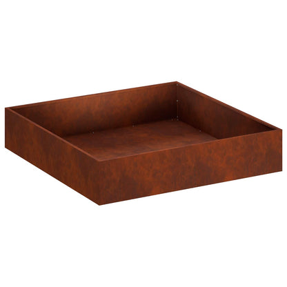 vidaXL Garden Planter 2 pcs Rusty 100 x 100 x 20 cm Weathering Steel