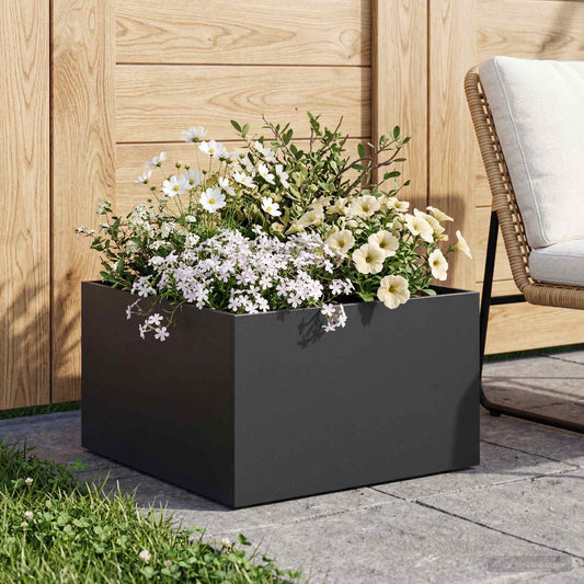 vidaXL Garden Planter Black 40 x 40 x 30 cm Cold-rolled Steel