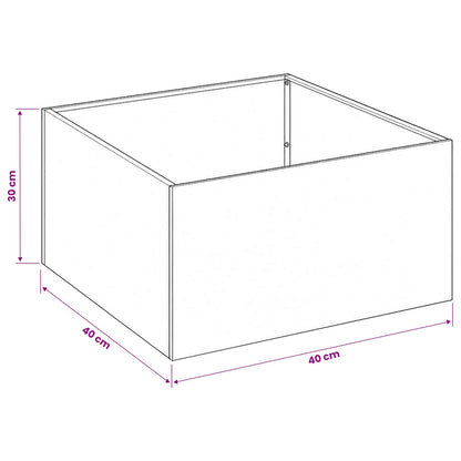 vidaXL Garden Planter White 40 x 40 x 30 cm Cold-rolled Steel