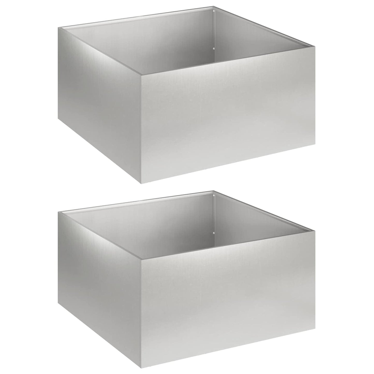 vidaXL Garden Planter 2 pcs Silver 40 x 40 x 30 cm Stainless Steel