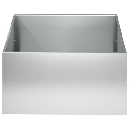 vidaXL Garden Planter 2 pcs Silver 40 x 40 x 30 cm Galvanised Steel
