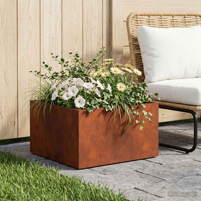 vidaXL Garden Planter Rusty 40 x 40 x 30 cm Weathering Steel