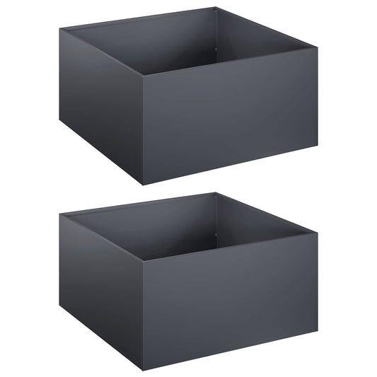 vidaXL Garden Planter 2 pcs Anthracite 60 x 60 x 30 cm