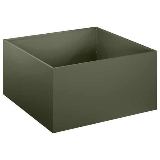 vidaXL Garden Planter Olive Green 60 x 60 x 30 cm Cold-rolled Steel