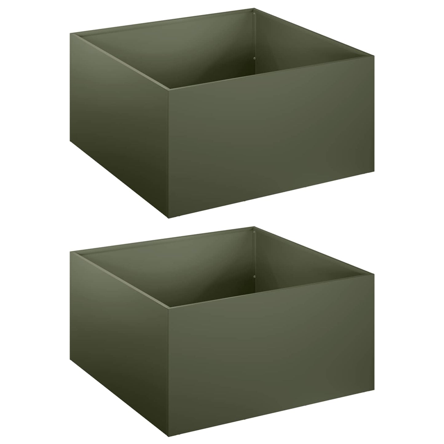 vidaXL Garden Planter 2 pcs Olive Green 60 x 60 x 30 cm