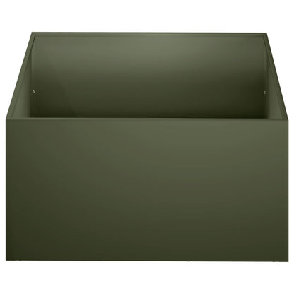 vidaXL Garden Planter 2 pcs Olive Green 60 x 60 x 30 cm