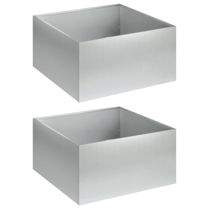 vidaXL Garden Planter 2 pcs Silver 60 x 60 x 30 cm Galvanised Steel