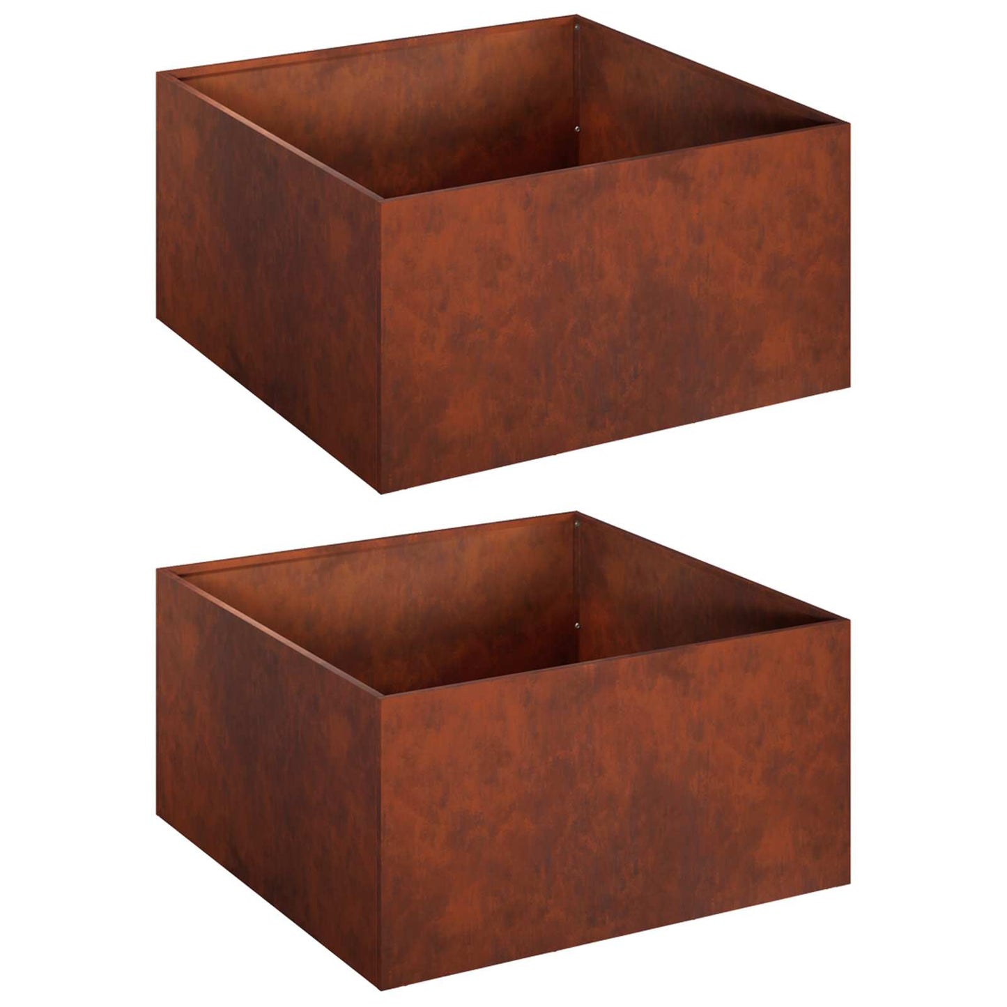 vidaXL Garden Planter 2 pcs Rusty 60 x 60 x 30 cm Weathering Steel