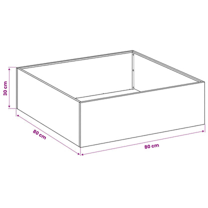vidaXL Garden Planter Silver 80 x 80 x 30 cm Stainless Steel
