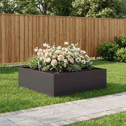 vidaXL Garden Planter Black 100 x 100 x 30 cm Cold-rolled Steel