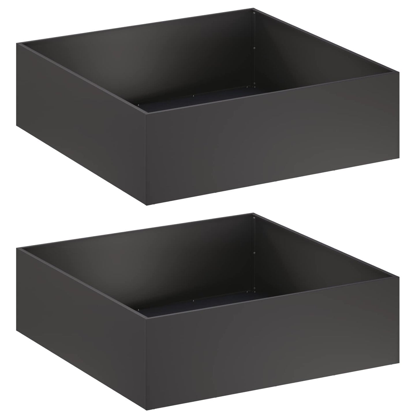vidaXL Garden Planter 2 pcs Black 100 x 100 x 30 cm Cold-rolled Steel