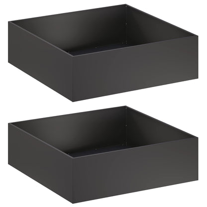 vidaXL Garden Planter 2 pcs Black 100 x 100 x 30 cm Cold-rolled Steel