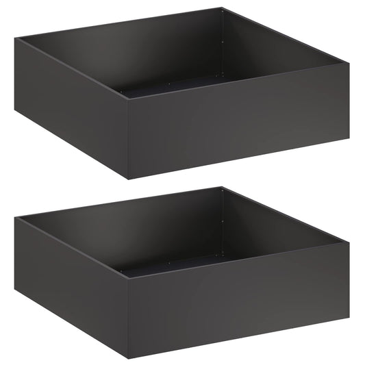 vidaXL Garden Planter 2 pcs Black 100 x 100 x 30 cm Cold-rolled Steel