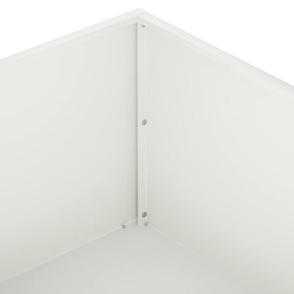 vidaXL Garden Planter White 100 x 100 x 30 cm Cold-rolled Steel