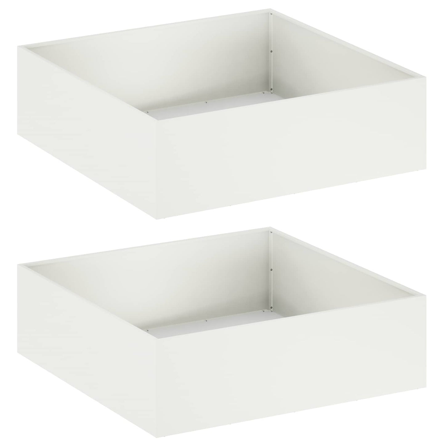 vidaXL Garden Planter 2 pcs White 100 x 100 x 30 cm Cold-rolled Steel