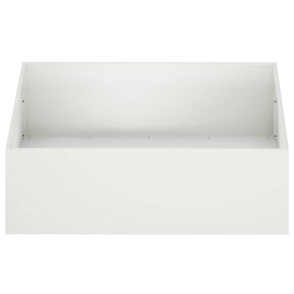 vidaXL Garden Planter 2 pcs White 100 x 100 x 30 cm Cold-rolled Steel
