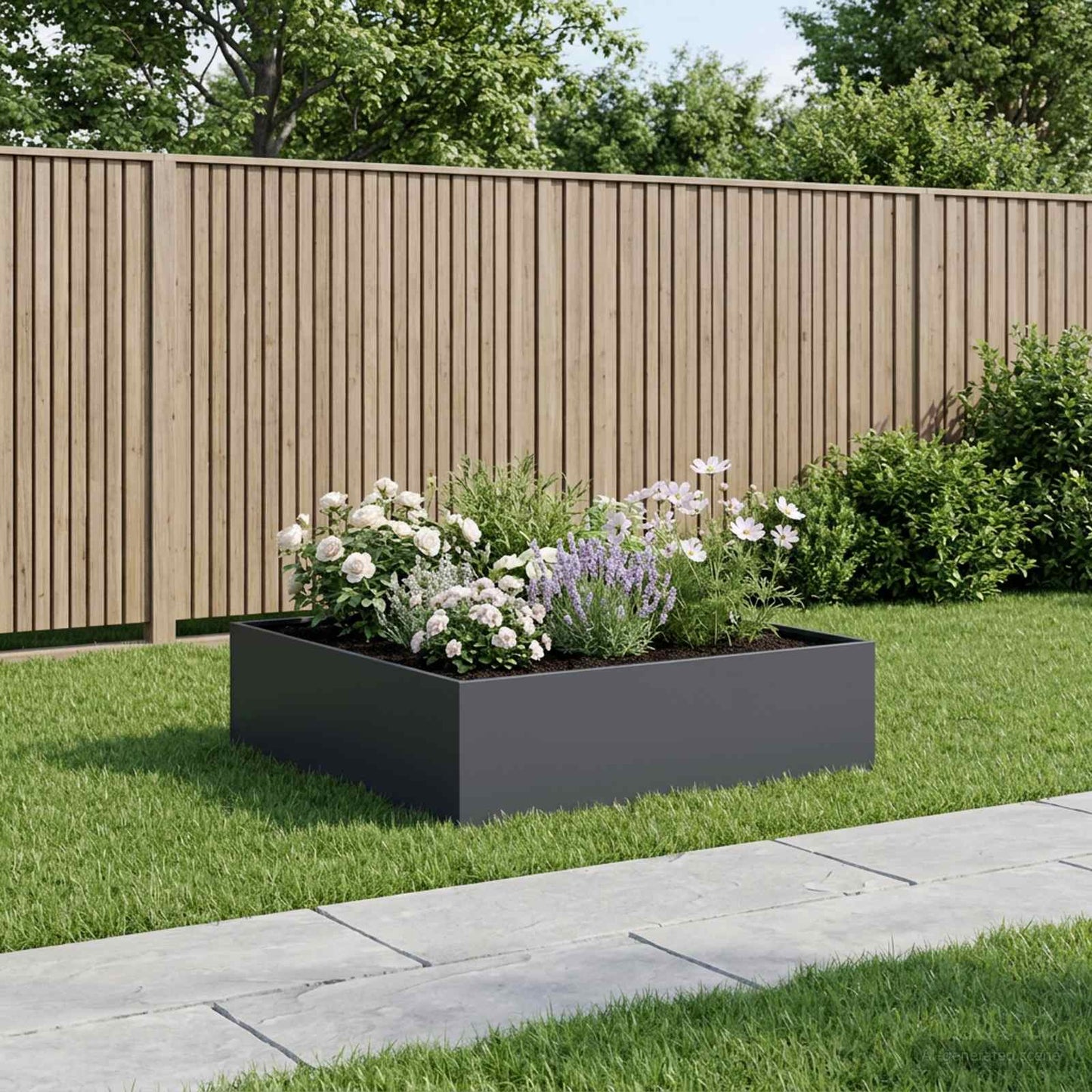 vidaXL Garden Planter Anthracite 100 x 100 x 30 cm Cold-rolled Steel