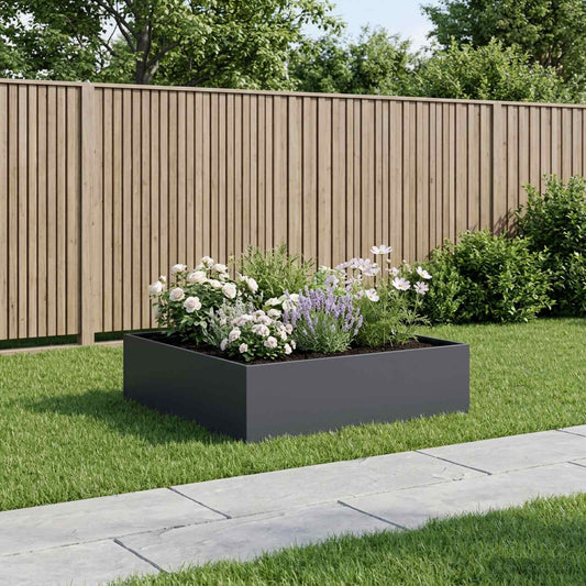 vidaXL Garden Planter Anthracite 100 x 100 x 30 cm Cold-rolled Steel