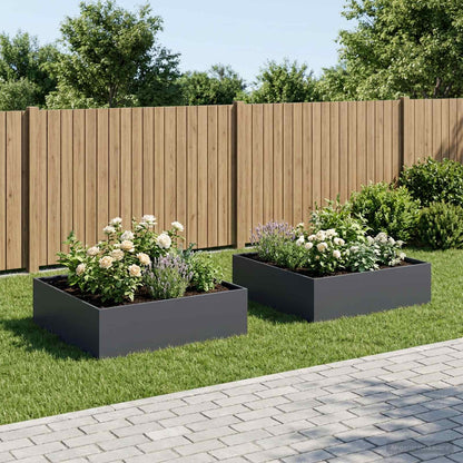vidaXL Garden Planter 2 pcs Anthracite 100 x 100 x 30 cm