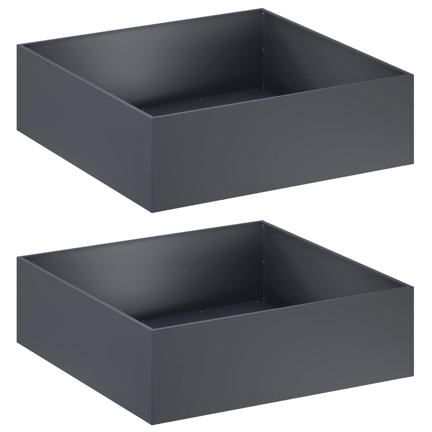 vidaXL Garden Planter 2 pcs Anthracite 100 x 100 x 30 cm