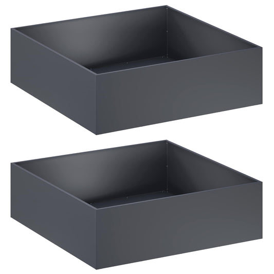 vidaXL Garden Planter 2 pcs Anthracite 100 x 100 x 30 cm