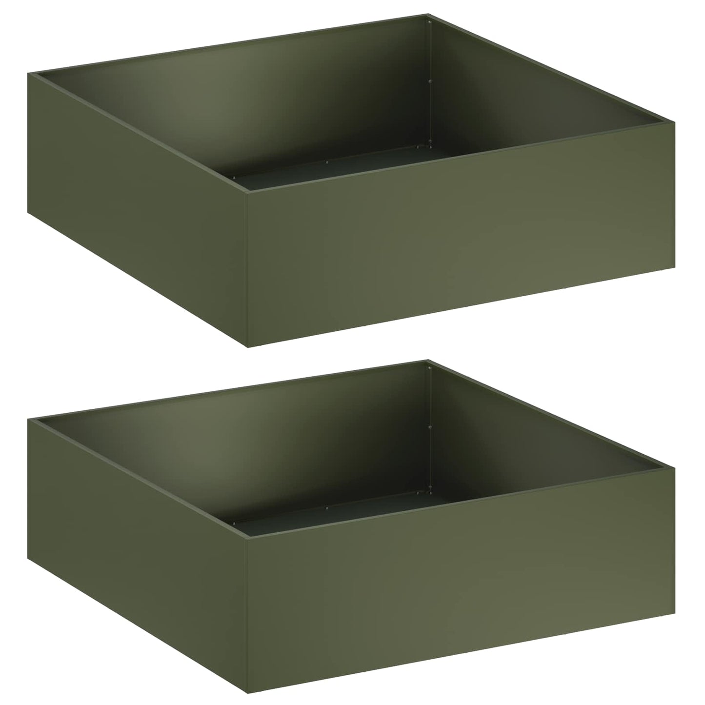vidaXL Garden Planter 2 pcs Olive Green 100 x 100 x 30 cm