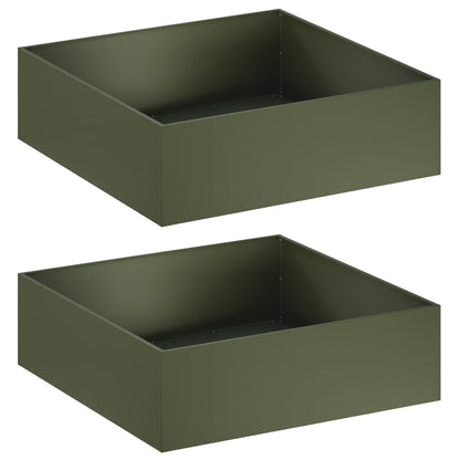 vidaXL Garden Planter 2 pcs Olive Green 100 x 100 x 30 cm