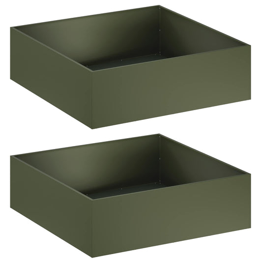 vidaXL Garden Planter 2 pcs Olive Green 100 x 100 x 30 cm
